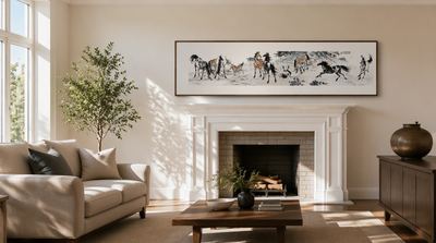 Shu-Brocade Ten Horses Scroll | Auspicious Oriental Silk Wall Art