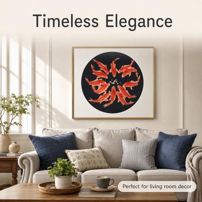 Shu Brocade Twelve Koi Fish Wall Art