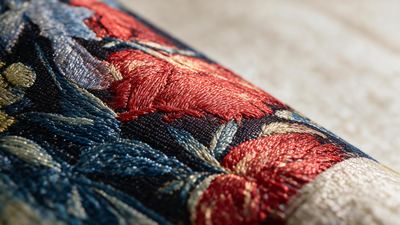 Shu-Brocade Western Still-Life Scroll | East-West Fusion Silk Artwork