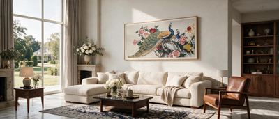 Shu-Brocade Peacock & Peony Scroll・Auspicious Oriental Silk Art