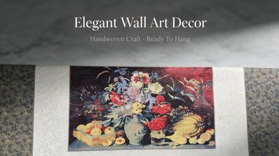 Shu-Brocade Western Still-Life Scroll | East-West Fusion Silk Artwork