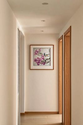 Shu-Brocade Magnolia Birds Beneath Moonlight · Square Framed Silk Art