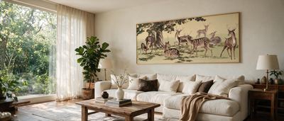 Shu-Brocade Cypress & Deer | Auspicious Traditional Chinese Wall Art