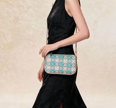 Silk-Road Florals, Heritage Purse (22 × 14 cm)